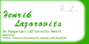 henrik lazorovits business card